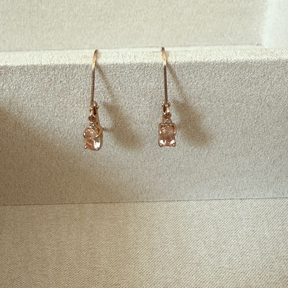 Sterling Silver Elegant Gold Drop Earrings Rose Gold 925 BBJ